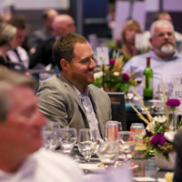 Audience member smiling