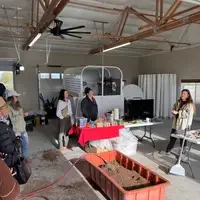 Students visiting a farm
