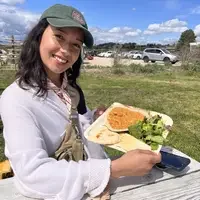 Student enjoying a meal