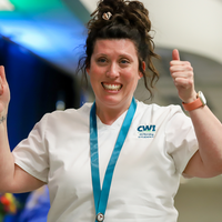 Student celebrating graduation