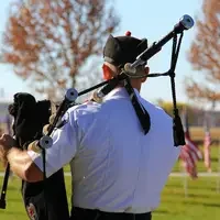 Bagpipes played during Veteran's Services
