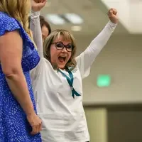 Cheering after being pinned