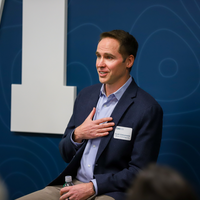 Gatzmeier talking at Fireside chat