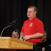 Brandon Trask receiving Most Physically Improved Award