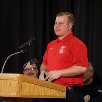 Brandon Trask receiving Most Physically Improved Award