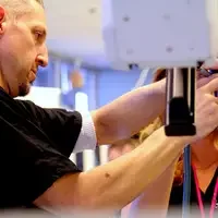 Students in medical classroom.