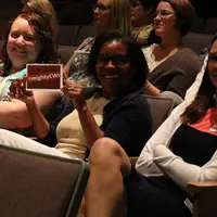 CWI faculty members, Yolanda Barnes, Heather Schoenherr, Lynne Tucker, at the 2017 State of the College Address.