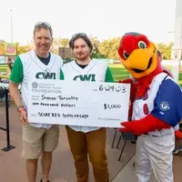 Scholarship winner, Jones, and Humphrey