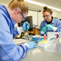 Students working together on Biology lab