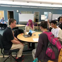 Students working in Tutoring Services