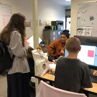Students working on a computer at Tutoring Center