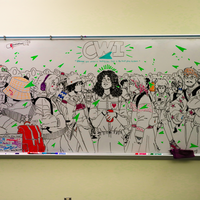 Caleb Cherejis mural on display at NCAB