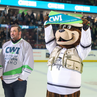 Blue holding up CWI pennant