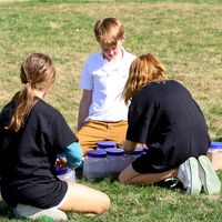 Riverstone International students working with CWIs Anthropology Club