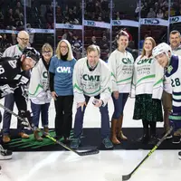 College of Western Idaho President at the puck drop