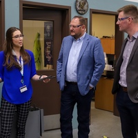 Bank of Idaho leadership getting a tour of CWI