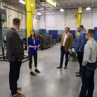 Tour group listening to tour guide