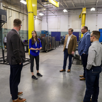 Tour group listening to tour guide