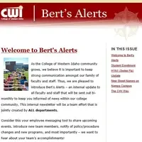"Welcome to Berts Alerts" - the very first article in the very first issue sent on Sept. 14, 2009