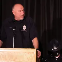 Kevin Platts, Director of Public Safety Programs, speaking to Law Enforcement graduates