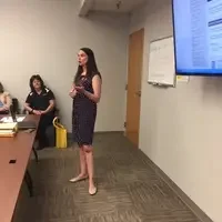 Lindsey Wallgren presents at Maximus Job Fair