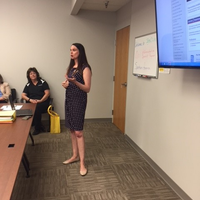 Lindsey Wallgren presents at Maximus Job Fair