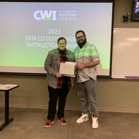 Luke Yeates receiving an award