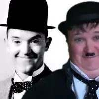 Oliver Hardy with Stan Laurel