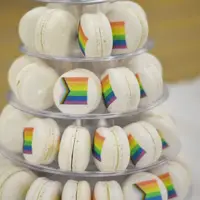 Pride flag macarons