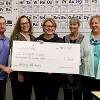 Science Faculty with wishing well check