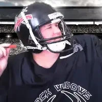 A quarterback on a football field