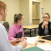 Students preparing for a debate at Rookie Debate Tournament