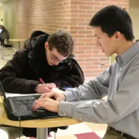 Students preparing for a debate at Rookie Debate Tournament