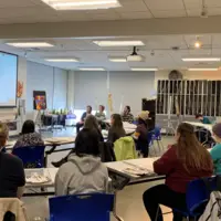 Painting workshop with Visiting Artist, Nancy Rourke, Feb. 20.