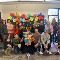 Spanish I students at altar 