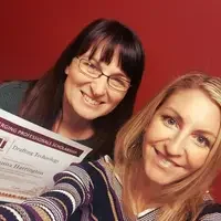 Tia Hanna-Harrington with her scholarship