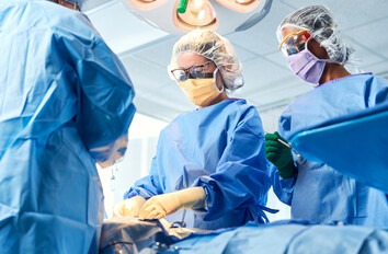 Surgical students in an operating room