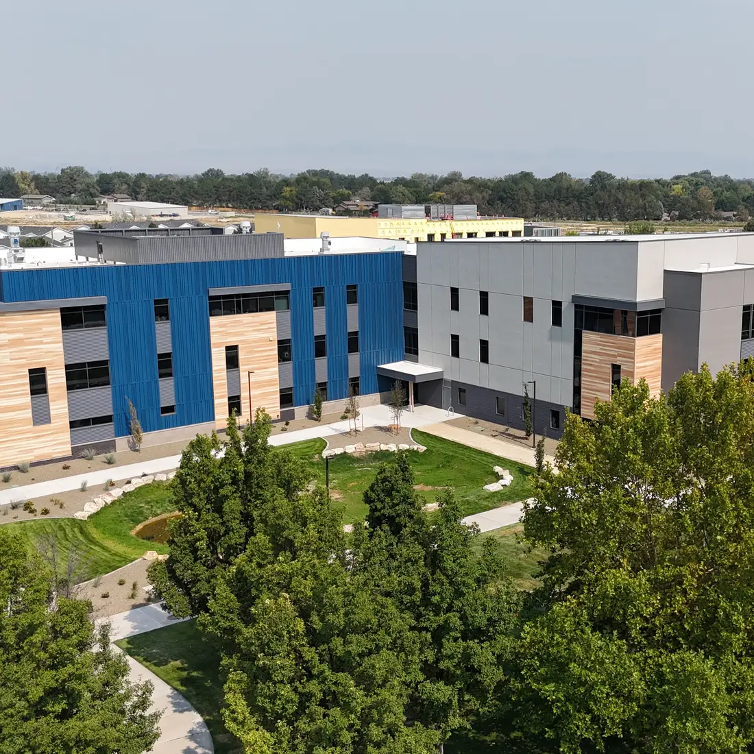 Aerial shot of Norco Health and Science Building 