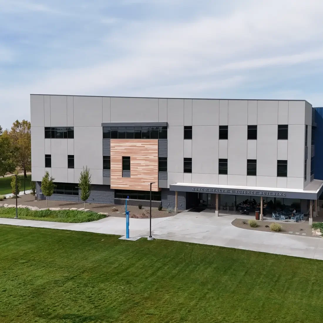 Front exterior of Norco Health and Science Building