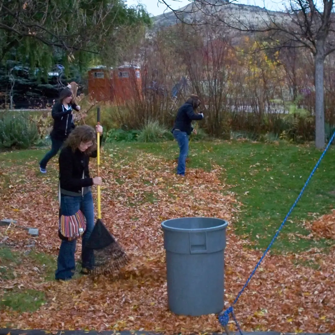raking leaves