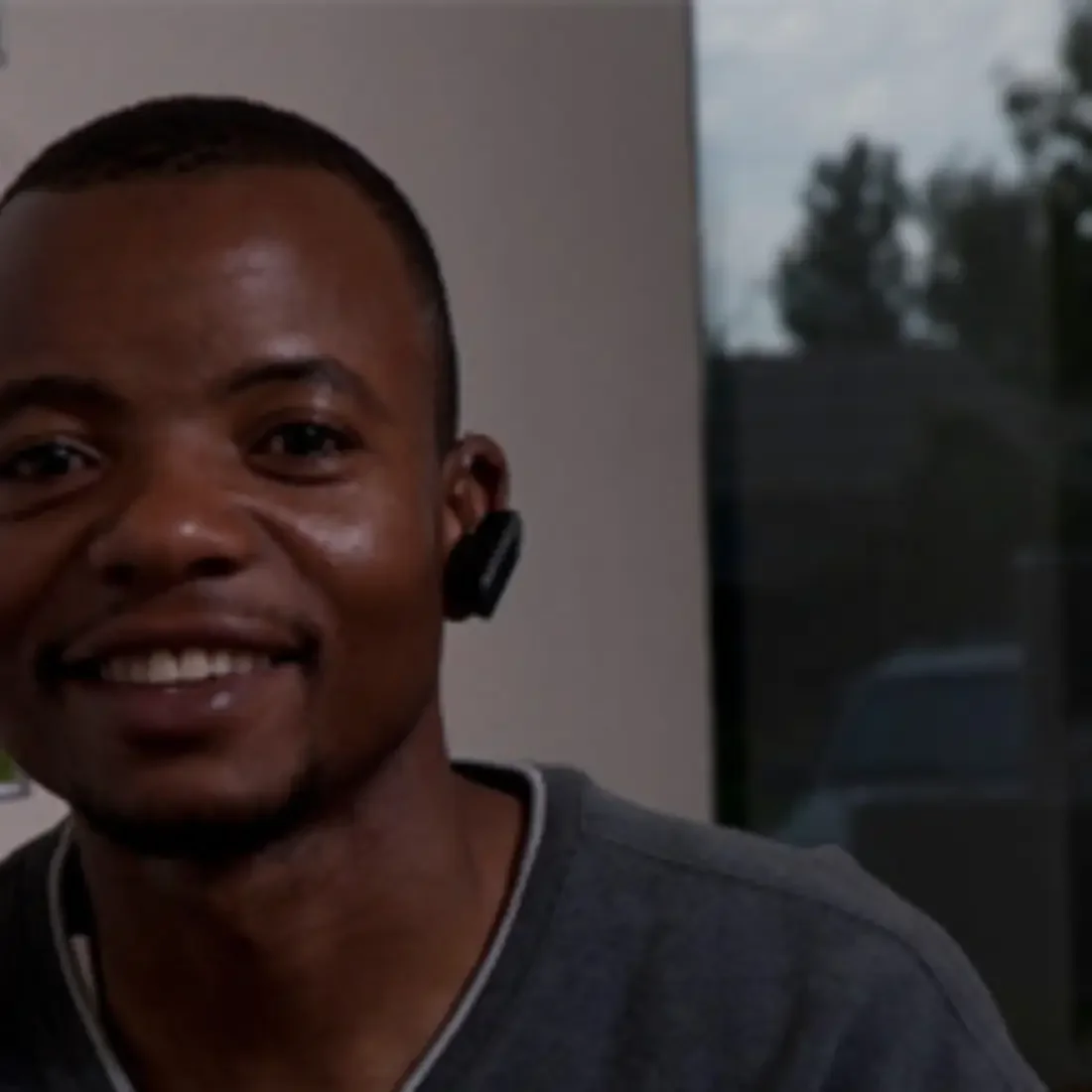 Happy student at computer