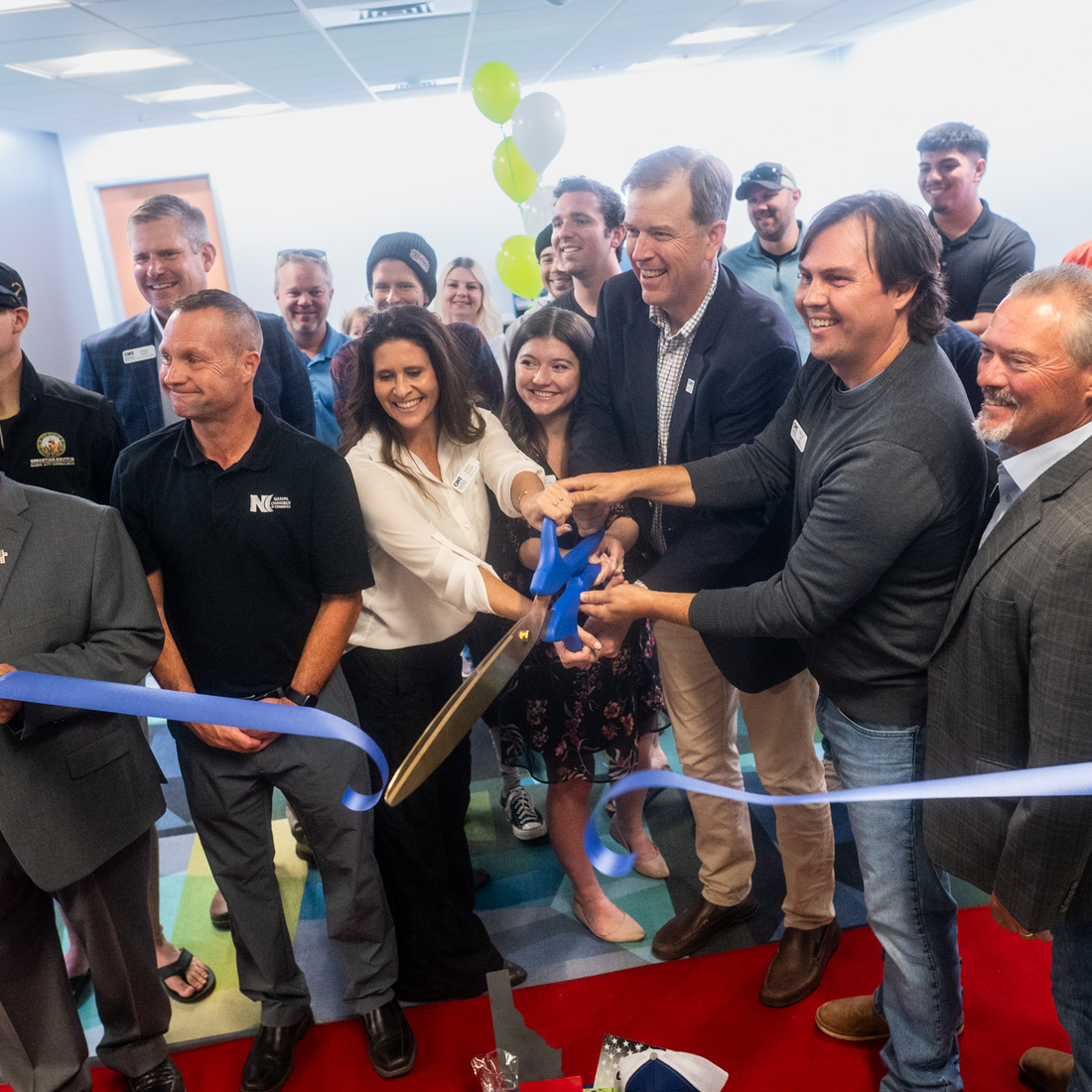 CWI leadership and community members cut a ceremonial ribbon to open the new Entrepreneur Lab.