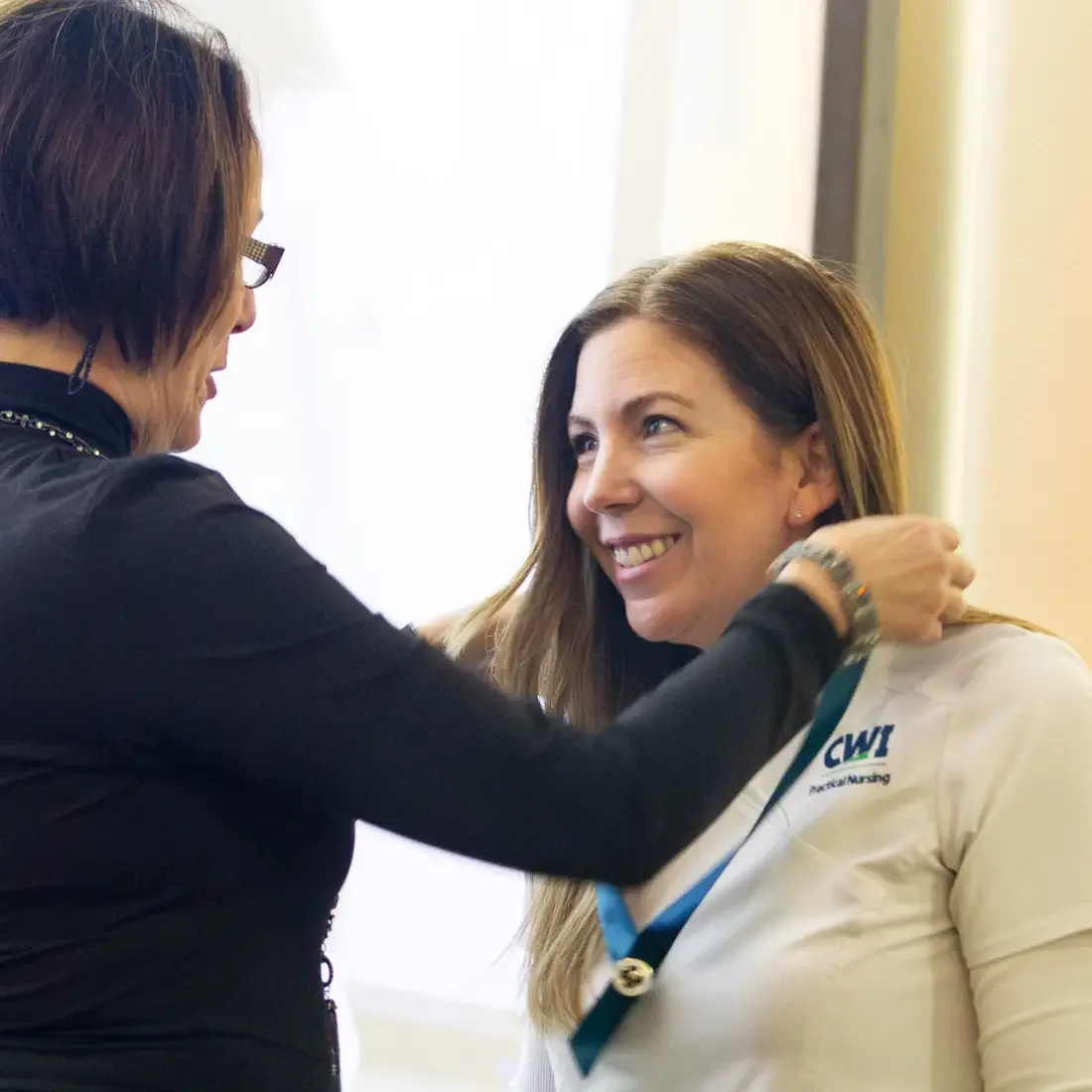 A student graduates.