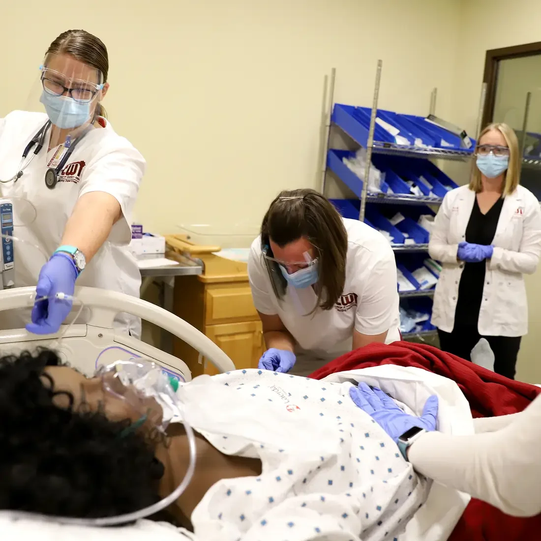 Students in the new, Nursing Program simulation labs