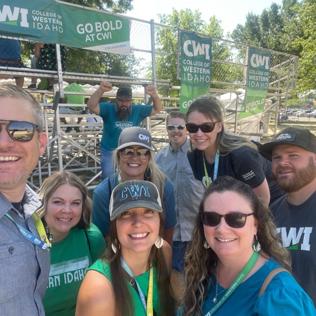 Group of people at Western Idaho Fair smiling at camera
