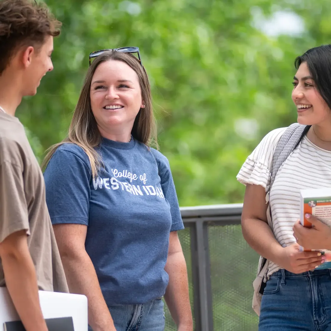Students chatting outside
