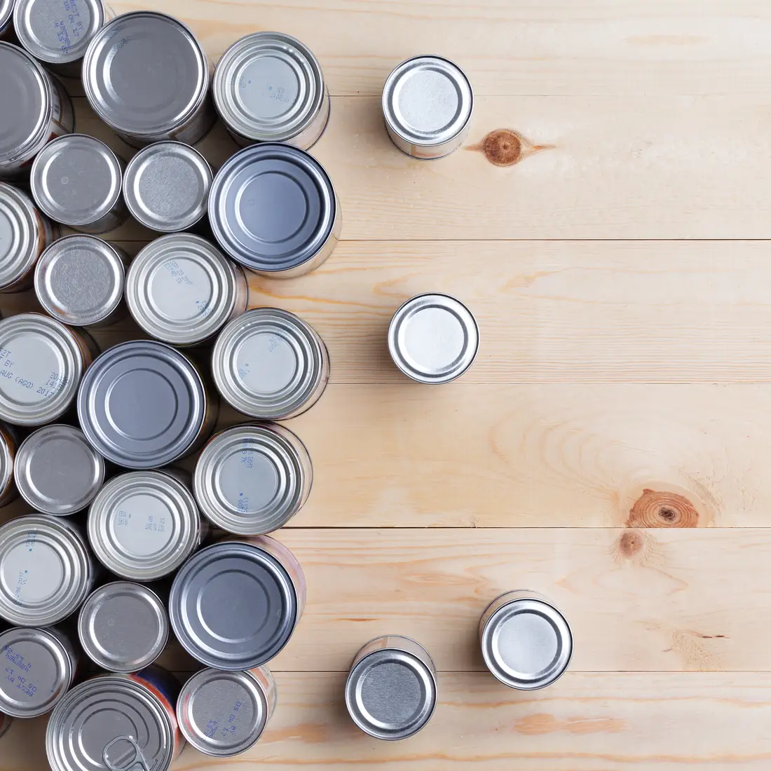 multiple canned foods for food drive donations 
