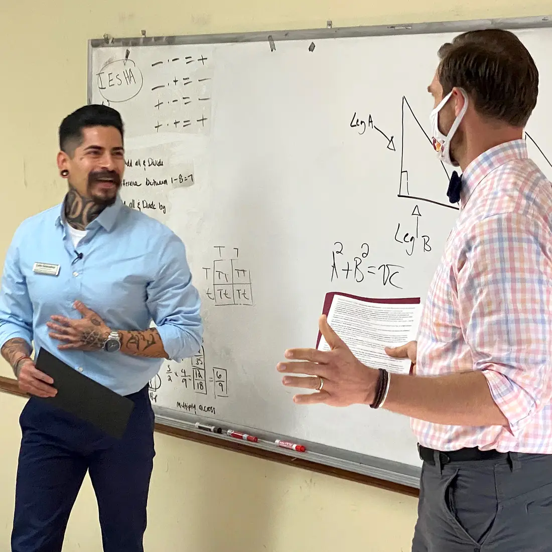 Luis Granados and Patrick Tanner at Breaking Chains Academy of Development in Nampa 