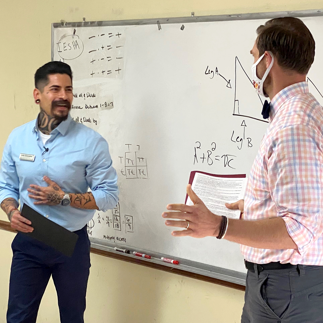 Luis Granados and Patrick Tanner at Breaking Chains Academy of Development in Nampa 