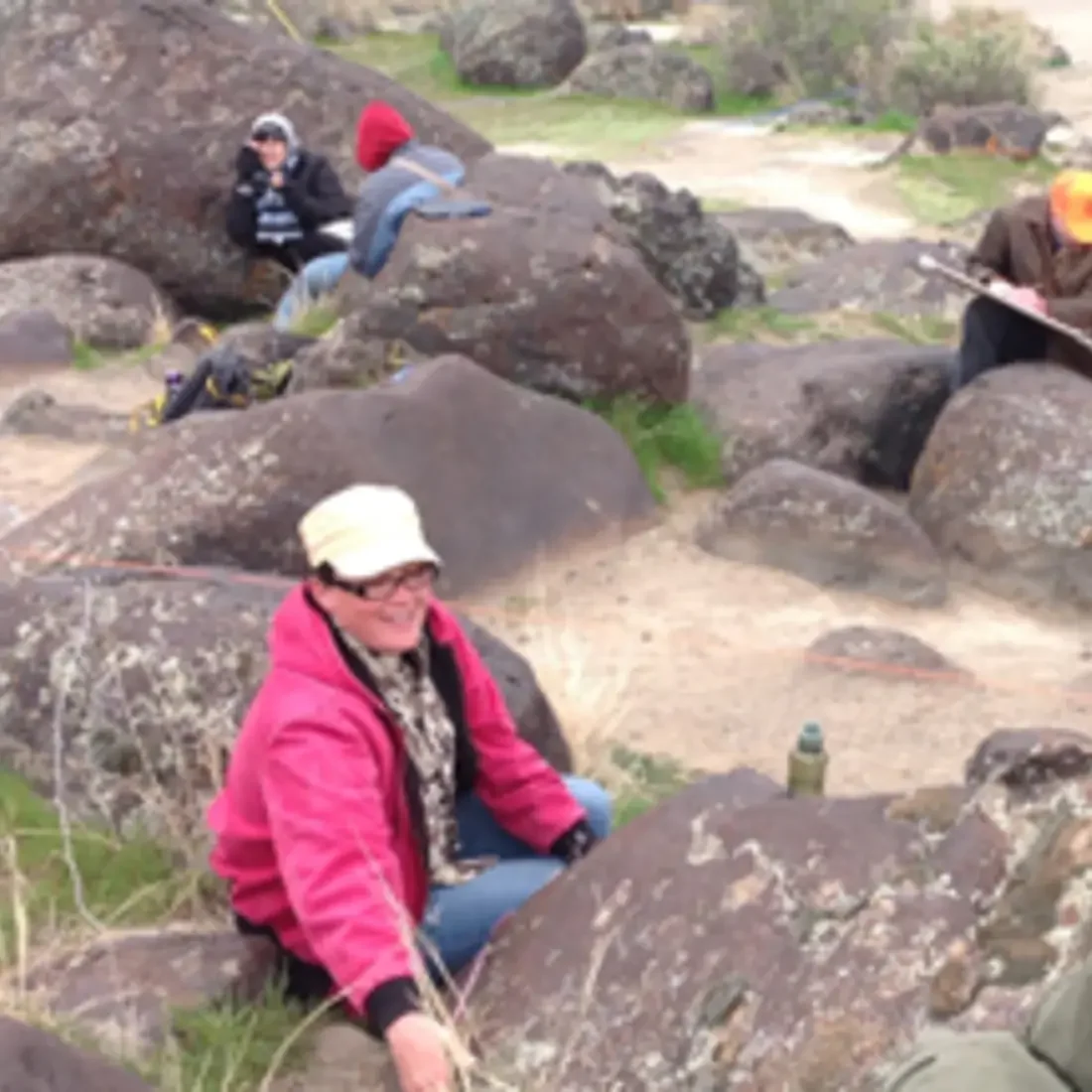 CWI students mapping and recording petroglyphs at Celebration Park.